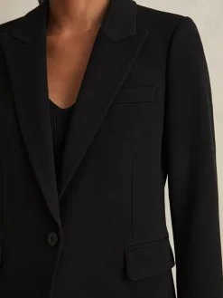 Reiss Gabi Tailored Single Breasted Suit Blazer Black