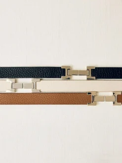 Best Reiss Hayley Leather Square Hinge Belt Black