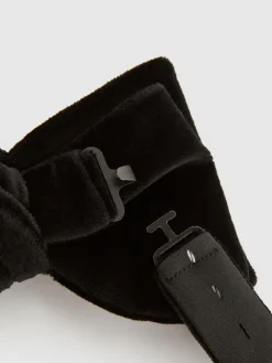 Reiss Black Hike Velvet Bow Tie