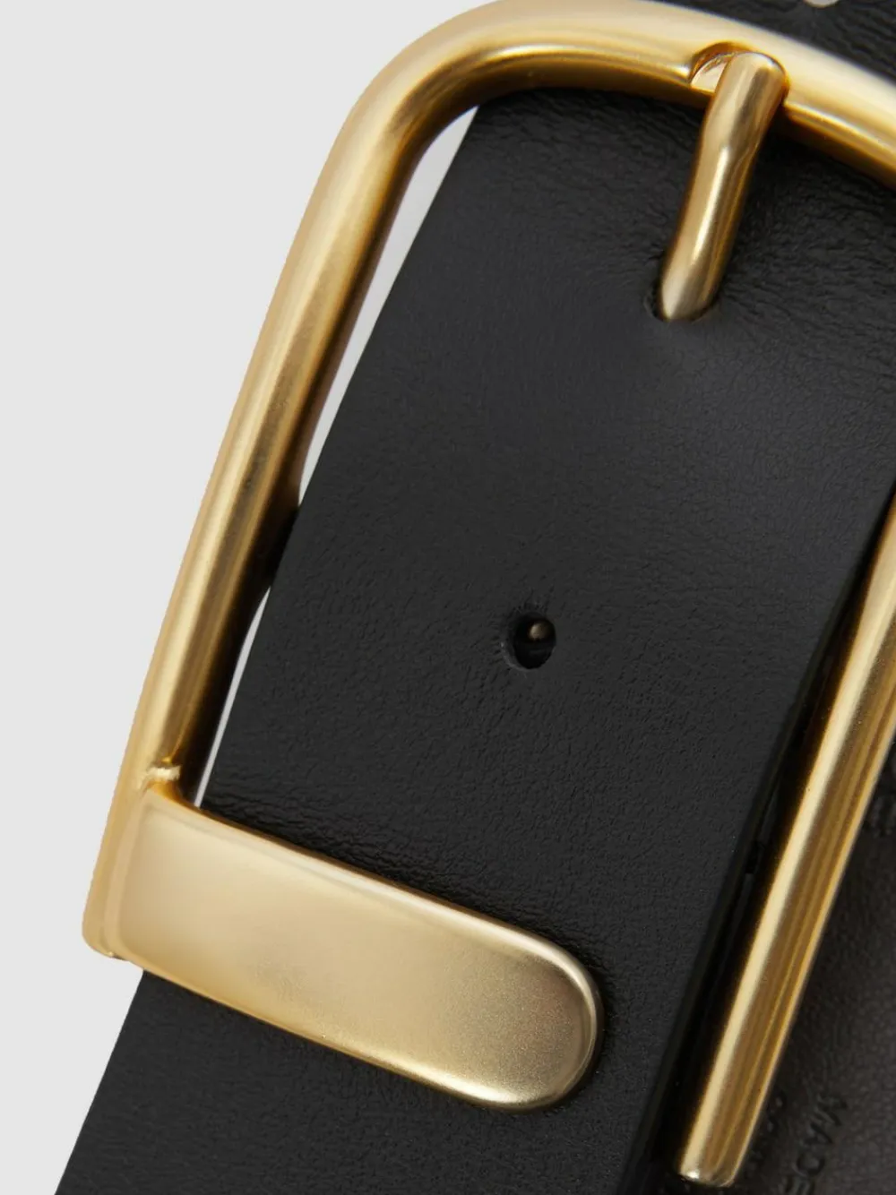 Reiss Iyla Leather Half-Keeper Belt Black