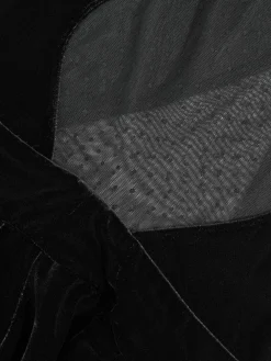 Reiss Black Karolina Velvet Sheer-Panel Wide-Leg Jumpsuit^Women Jumpsuits & Playsuits