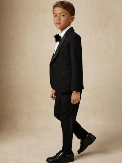 Reiss Black Knightsbridge T 3-9 yrs Tuxedo Satin Stripe Trousers^BOY Suits & Vest