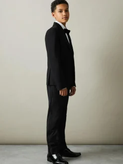 Reiss Black Knightsbridge 9-13 yrs Single-Breasted Tuxedo Blazer Wool-Blend^BOY Suits & Vest