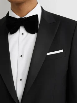 Best Reiss Black Poker Peak Lapel Single-Breasted Tuxedo Jacket Tailored-Fit