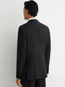 Best Reiss Black Poker Peak Lapel Single-Breasted Tuxedo Jacket Tailored-Fit