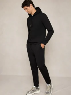Outlet Reiss Black Premier Stretch-Jersey Tailored Joggers