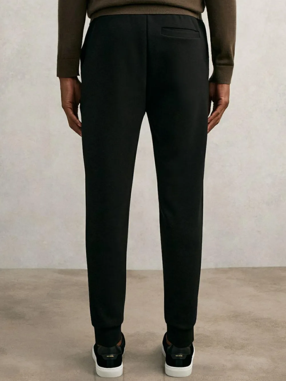 Outlet Reiss Black Premier Stretch-Jersey Tailored Joggers