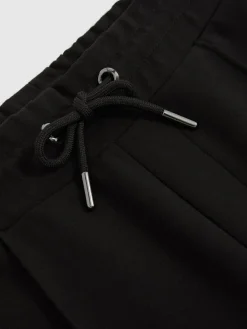 Outlet Reiss Black Premier Stretch-Jersey Tailored Joggers