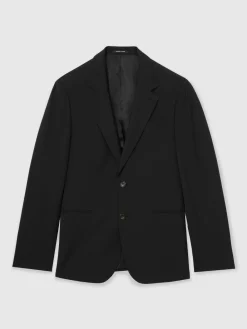 Reiss Promise Wool-Blend Single-Breasted Suit Blazer Tailored-Fit^ Black Suits