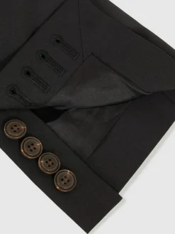 Reiss Promise Wool-Blend Single-Breasted Suit Blazer Tailored-Fit^ Black Suits