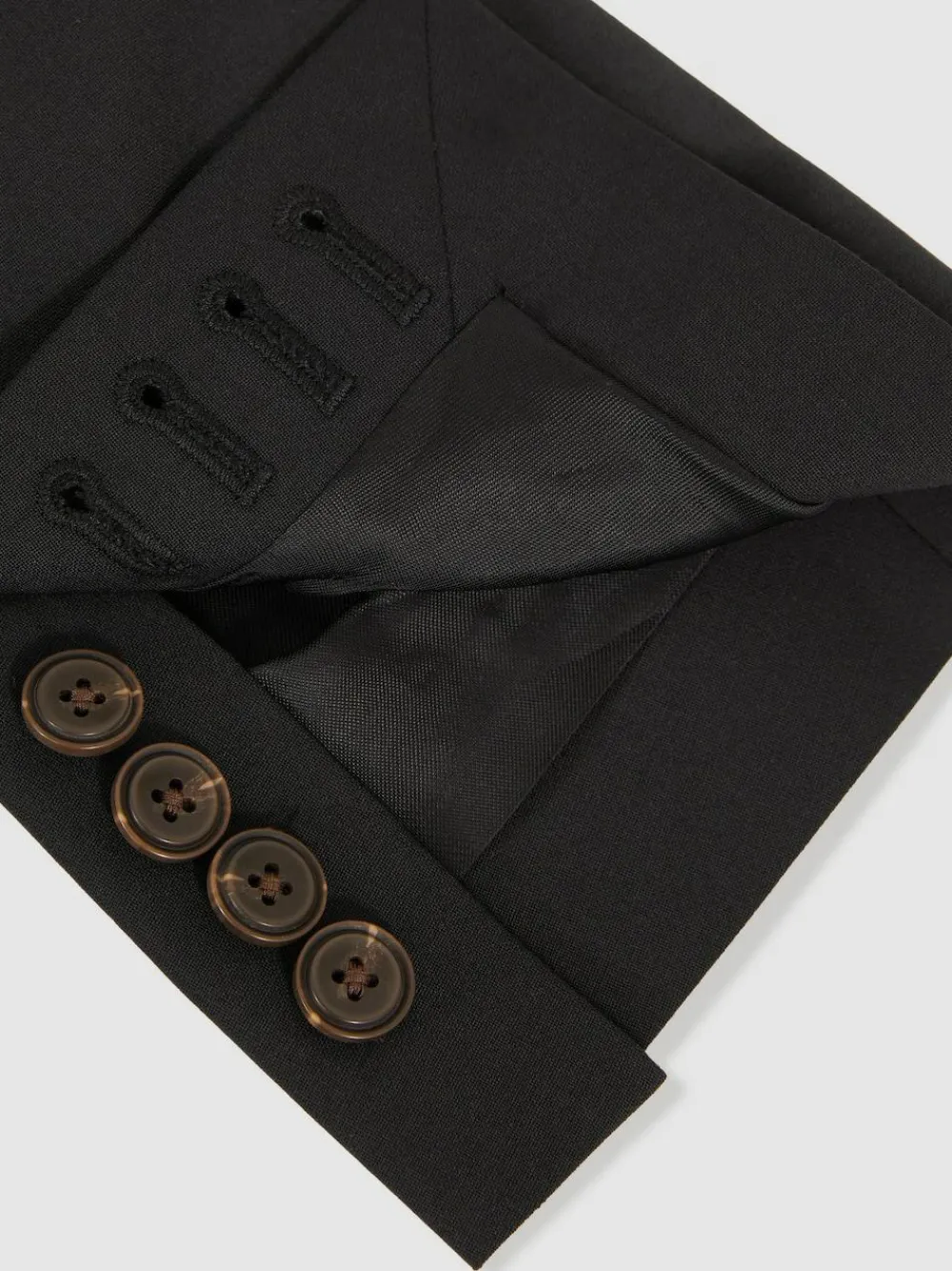 Reiss Promise Wool-Blend Single-Breasted Suit Blazer Tailored-Fit^ Black Suits