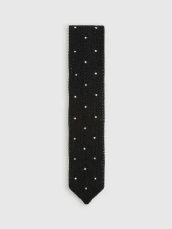 Reiss Black Punto Spot Silk Knitted Pin-Dot Tie^ Ties & Pocket Squares