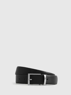 Best Reiss Ricky Reversible Leather Belt Black