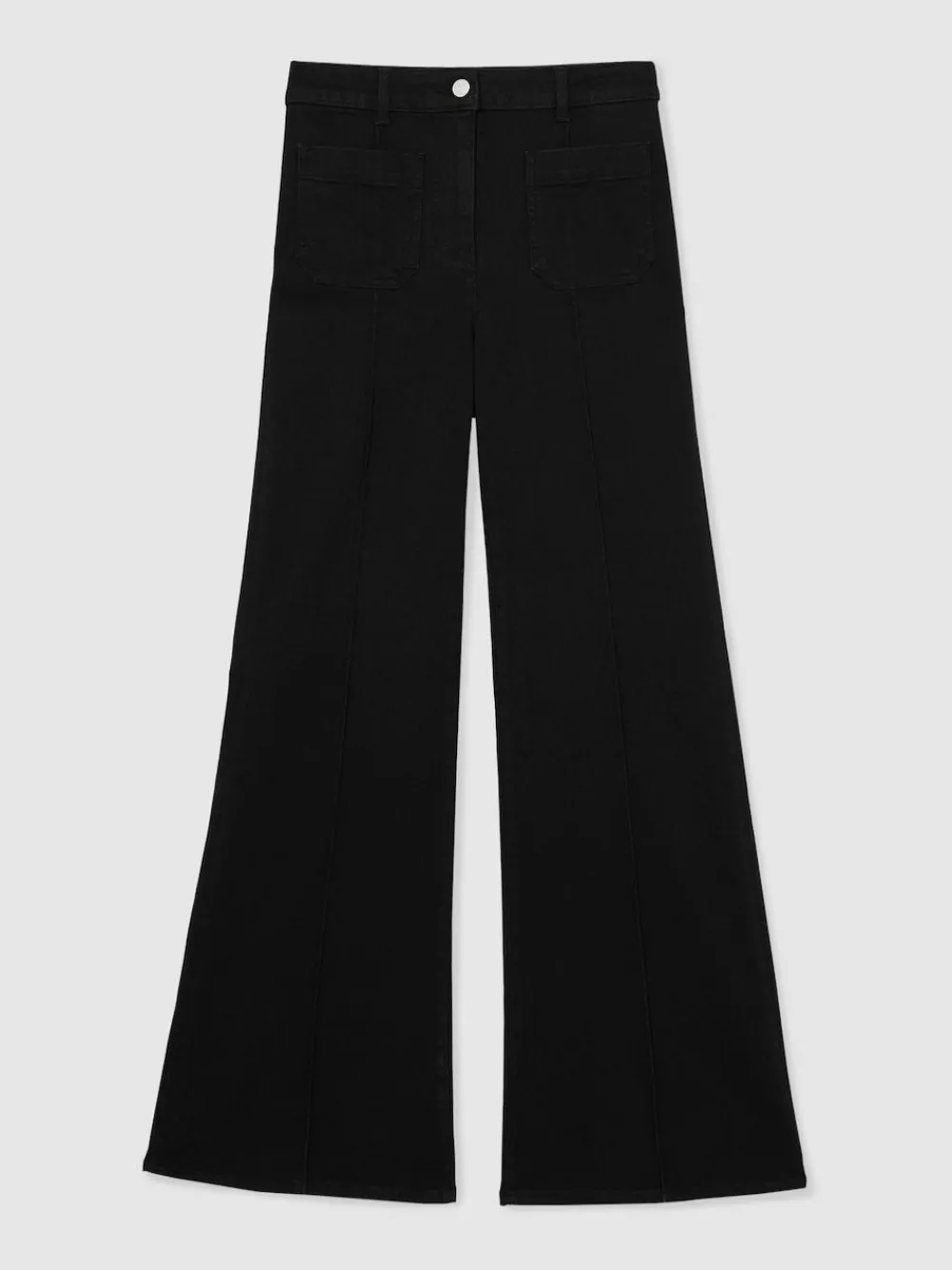 Reiss Black Sakura Patch-Pocket Flared Jeans^Women Jeans|Jeans