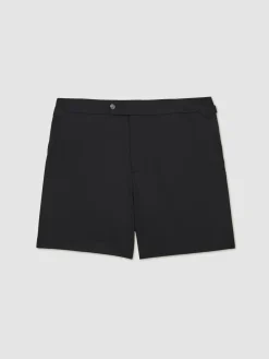New Reiss Sun Side-Adjuster Swim Shorts Black