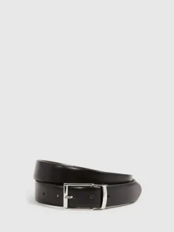 Online Reiss Ricky Reversible Leather Belt Black/Dark Brown