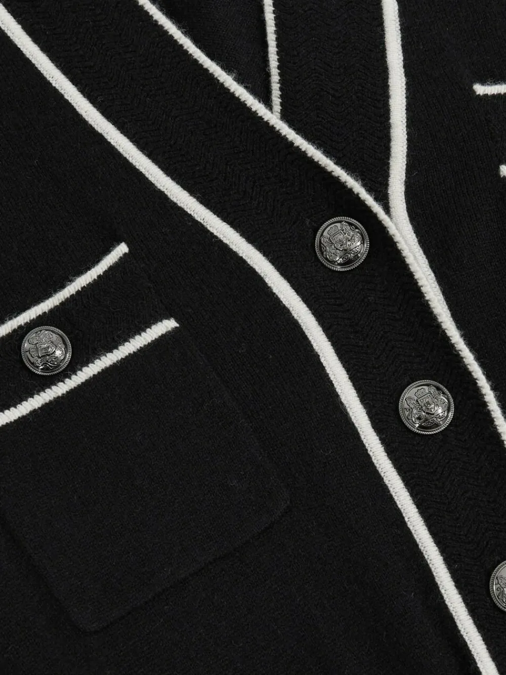 Reiss Black/Ivory Lorrie Wool-Blend Tipped Dress With Cashmere^Women Midi Dresses|Knitwear