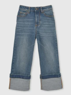 New Reiss Blue Belinda 3-9 yrs Straight-Leg Turn-Up Jeans