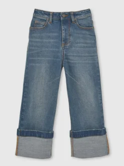 New Reiss Blue Belinda 9-13 yrs Straight-Leg Turn-Up Jeans
