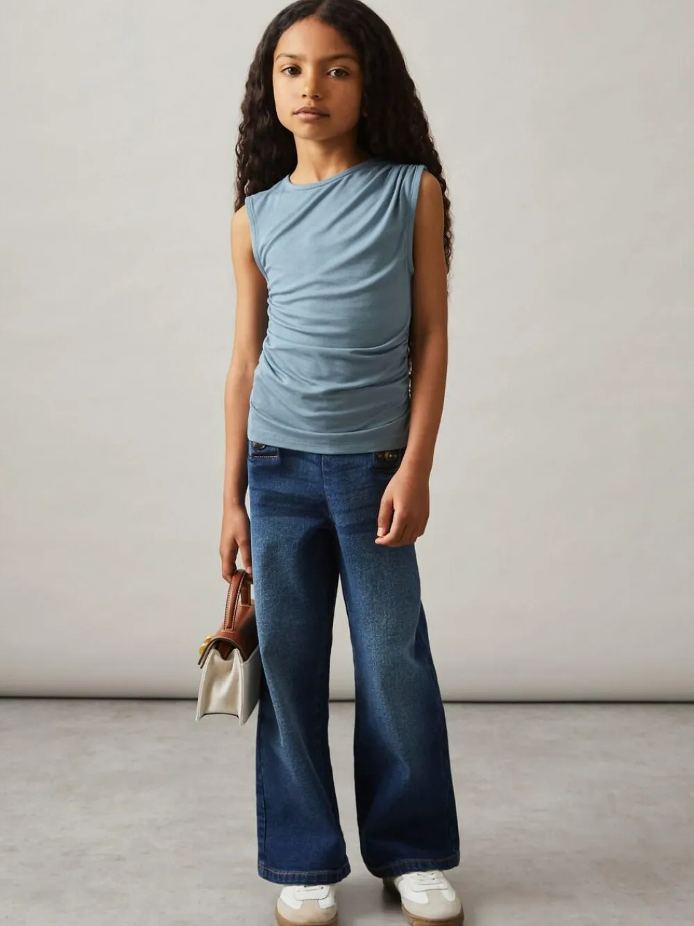 Reiss Blue Jasmine 3-9 yrs Ruched Jersey Vest^ Vests