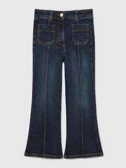 Online Reiss Blue Sakura 3-9 yrs Patch-Pocket Flared Jeans
