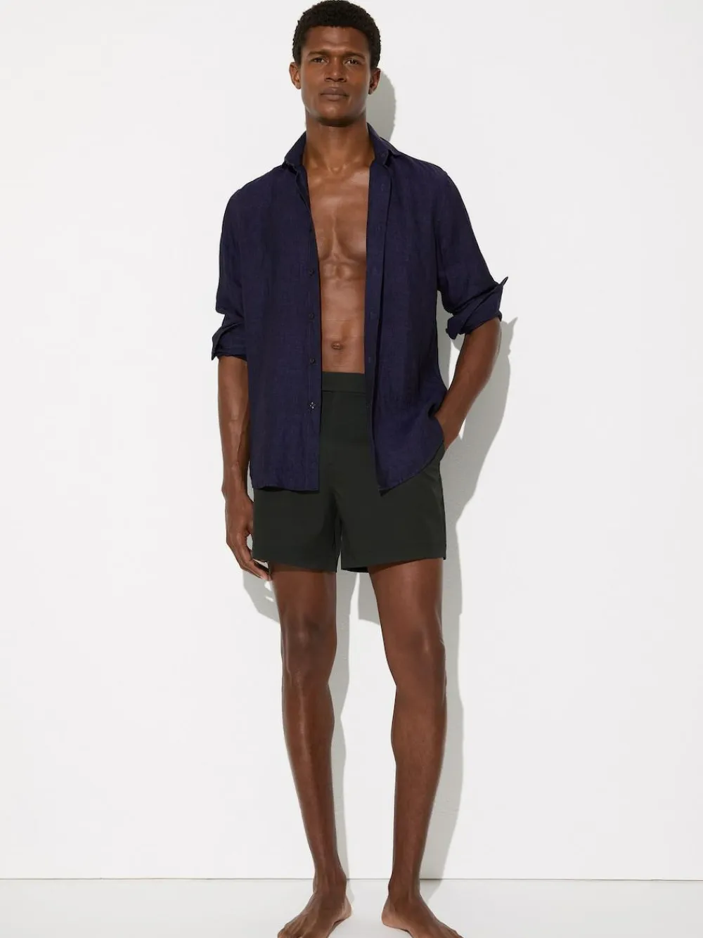 Reiss Sun Side-Adjuster Swim Shorts Bottle Green