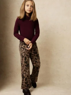 Reiss Brown Wilma 9-13 yrs Leopard-Print Flared Jeans^ Jeans