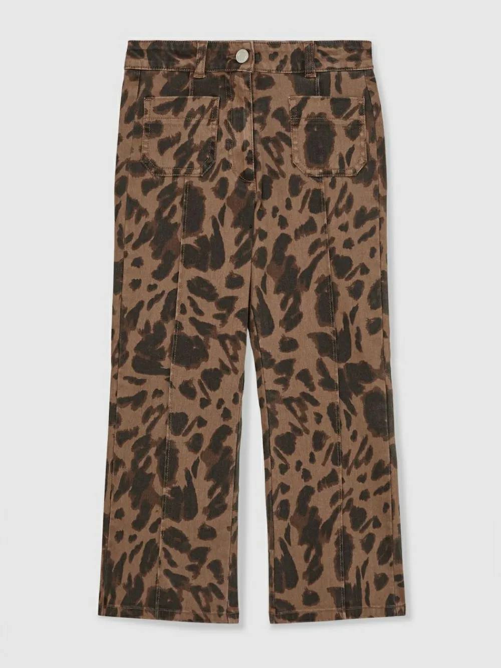 Reiss Brown Wilma 9-13 yrs Leopard-Print Flared Jeans^ Jeans