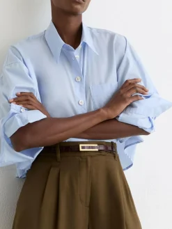 Reiss Bronya Leather Crocodile-Effect Belt^Women Belts