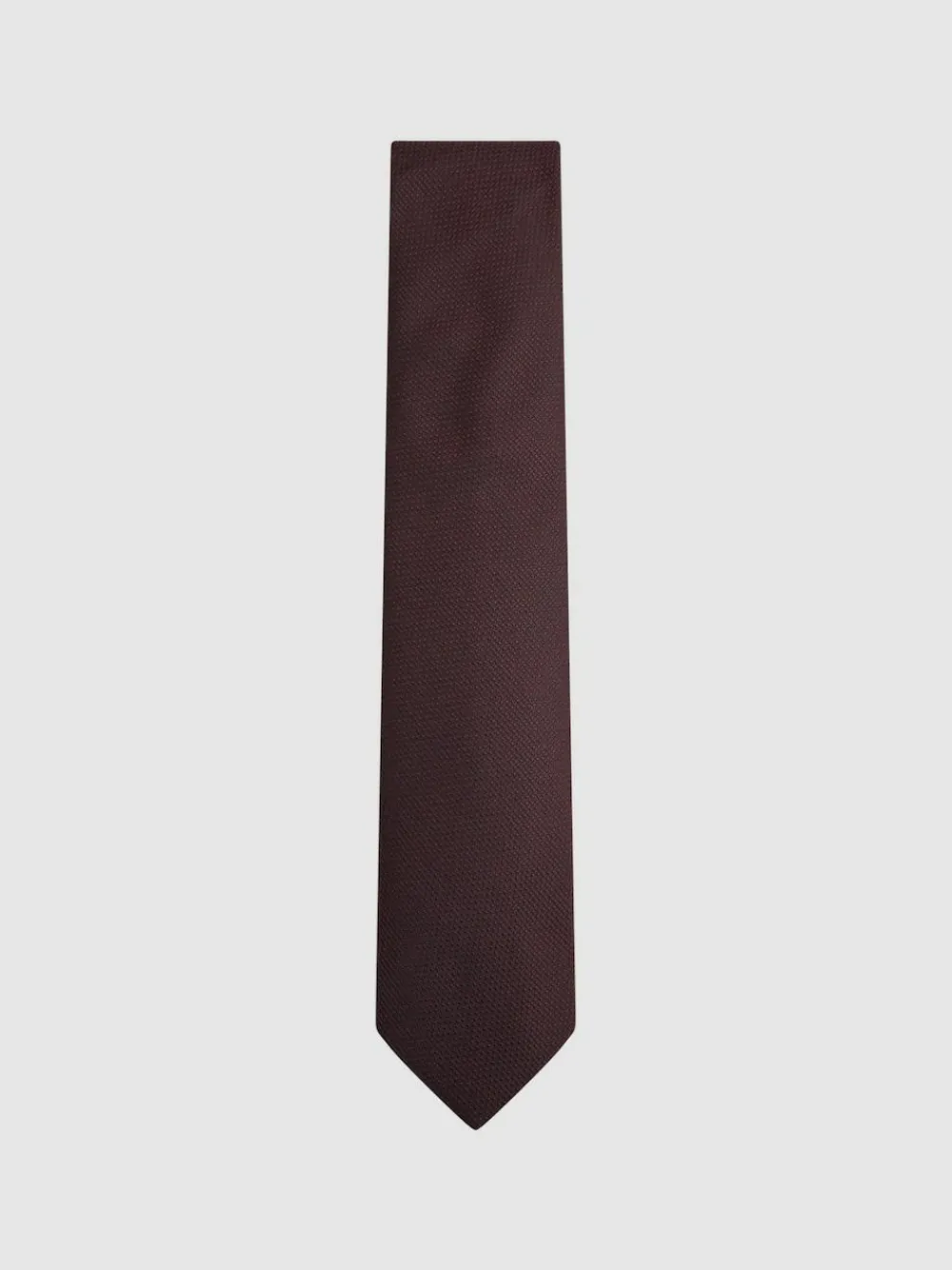 Reiss Ceremony Textured Silk Blend Tie Burgundy