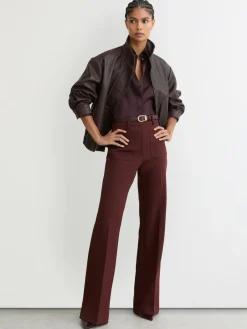 Reiss Hazel Leather Curved-Buckle Belt^Women Belts