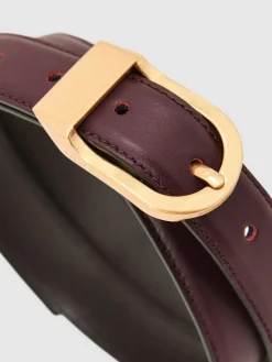 Reiss Hazel Leather Curved-Buckle Belt^Women Belts