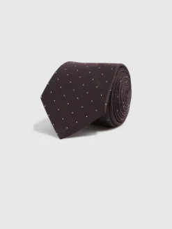 Reiss Burgundy Liam Polka Dot Silk Tie^ Ties & Pocket Squares