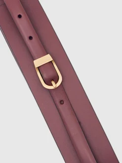 Online Reiss Burgundy Odell Leather Double-Strap Corset Waist Belt