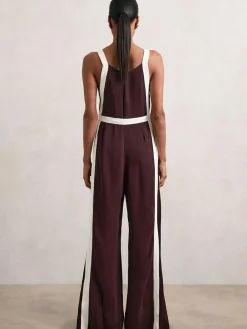 Reiss Salma Colourblock Wide Leg Belted Jumpsuit^Women Jumpsuits & Playsuits