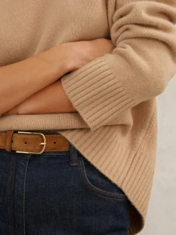 Outlet Reiss Camel Ella Wool-Cashmere Crew-Neck Jumper