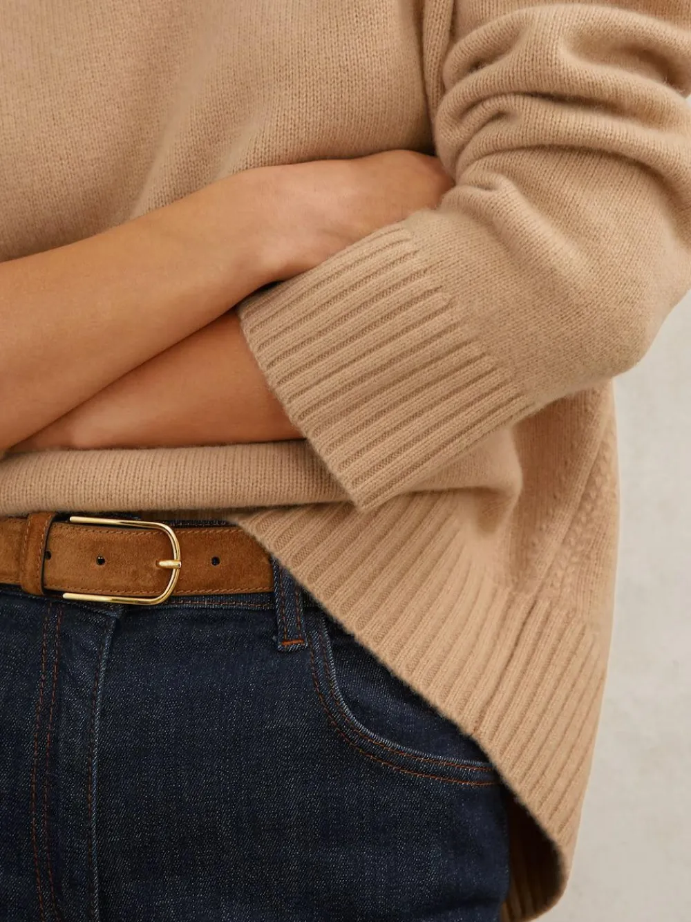 Outlet Reiss Camel Ella Wool-Cashmere Crew-Neck Jumper