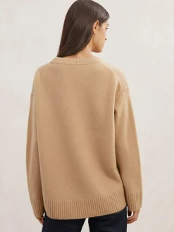 Outlet Reiss Camel Ella Wool-Cashmere Crew-Neck Jumper