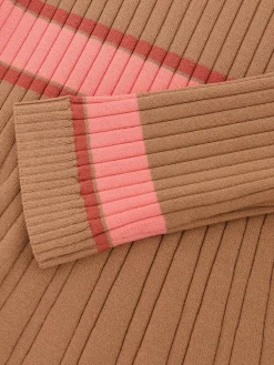 Clearance Reiss Camel Holly 13-14 yrs Colour-Block Knitted Skater Dress