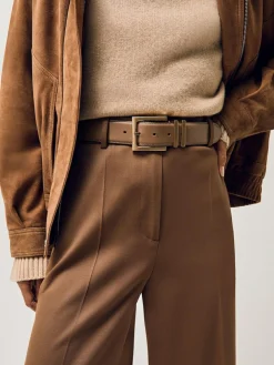 Sale Reiss Brompton Leather Belt Camel/Taupe