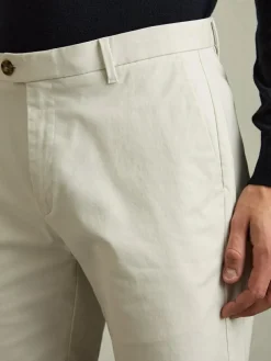 Best Reiss Wicket Cotton Chino Shorts with Stretch Chalk