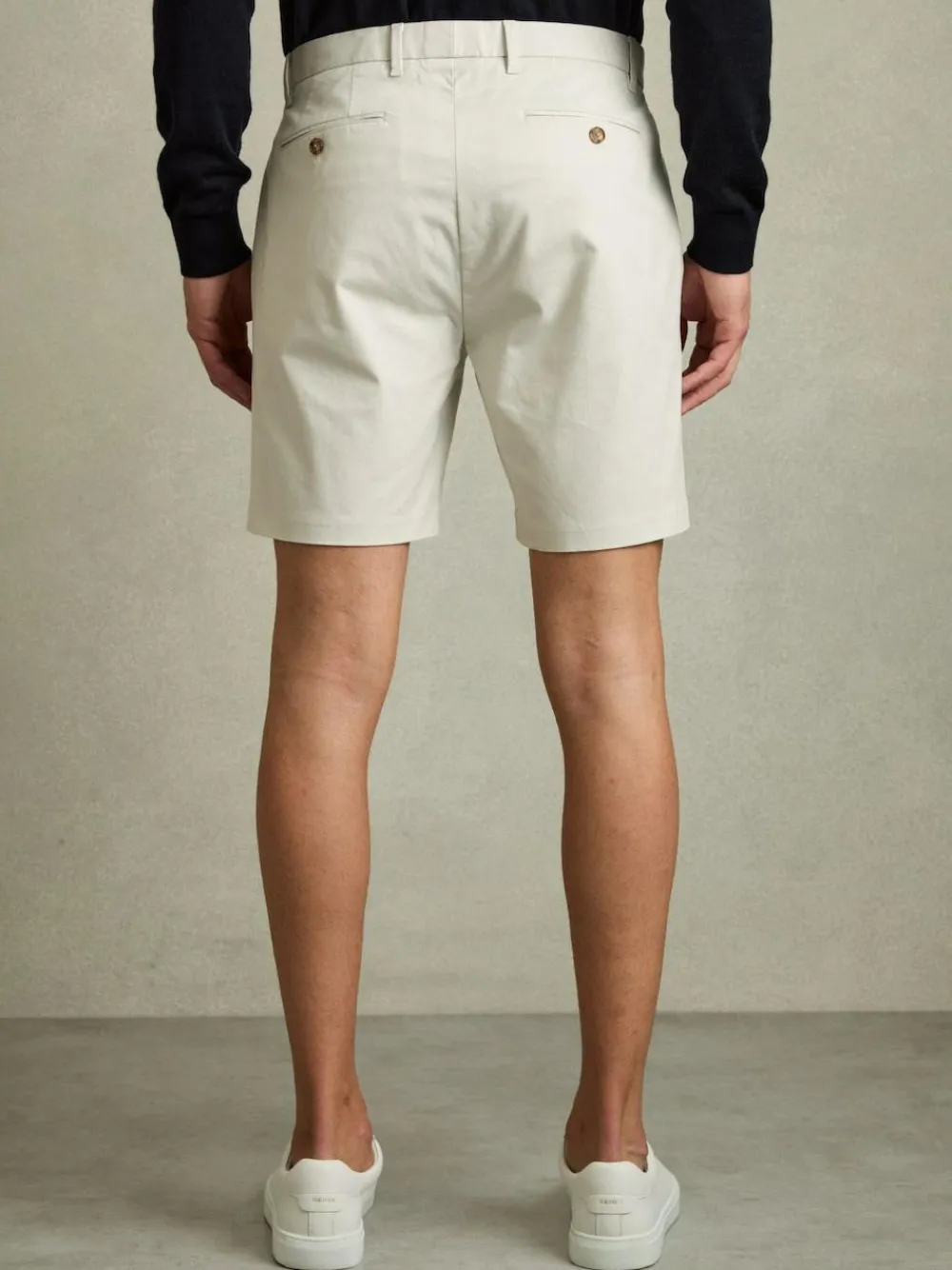 Best Reiss Wicket Cotton Chino Shorts with Stretch Chalk