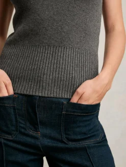 Reiss Nina Wool-Blend Necklace-Trim Knitted Vest^Women Nightwear|Tops & T-Shirts