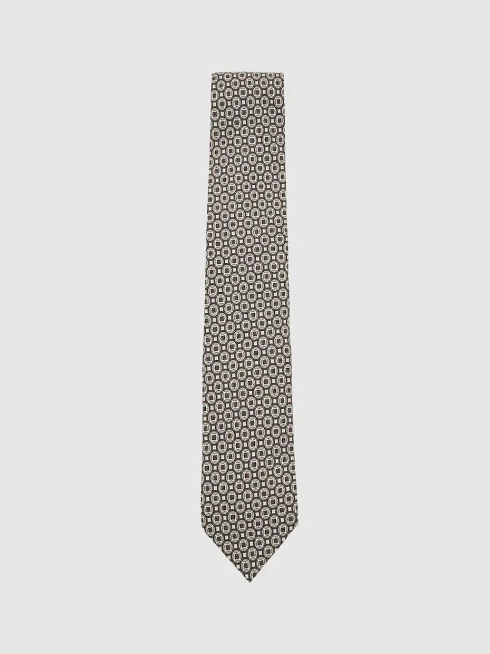 Reiss Chocolate Brown Multi Palmiro Silk Geometric-Print Tie^ Ties & Pocket Squares