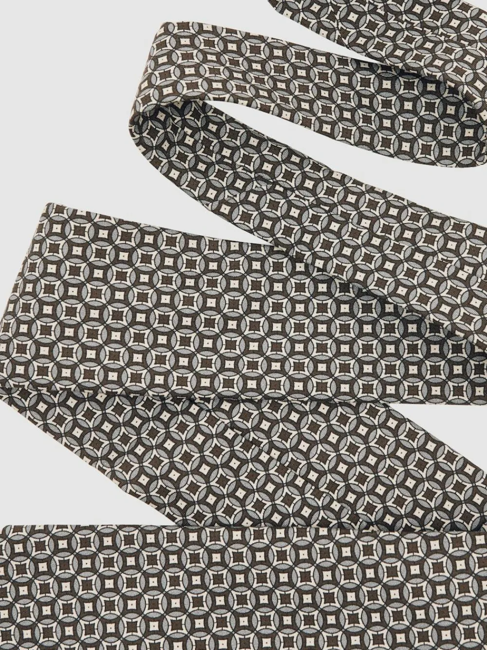 Reiss Chocolate Brown Multi Palmiro Silk Geometric-Print Tie^ Ties & Pocket Squares