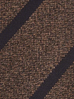 Online Reiss Sante Wool-Silk Striped Tie Chocolate Brown