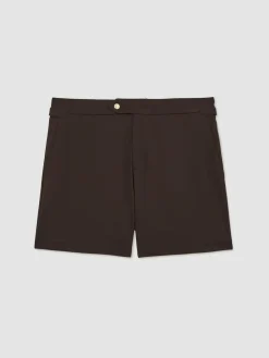 Online Reiss Sun Side-Adjuster Swim Shorts Chocolate Brown