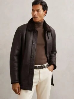 Reiss Chocolate Carlton Leather Woven Belt^ Belts & Braces