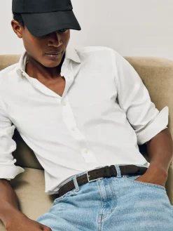 Sale Reiss Dante Suede Belt Chocolate