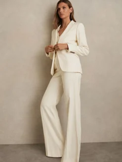 Reiss Cream Millie Single-Breasted Peak-Lapel Tailored Blazer^Women Suits & Tailoring|Blazers